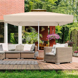 Ομπρέλα Επαγγελματική Juno Megapap Τηλεσκοπική Αλουμινίου Χρώμα Εκρού 4x4m.