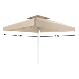 Ομπρέλα Επαγγελματική Juno Megapap Τηλεσκοπική Αλουμινίου Χρώμα Εκρού 4x4m.