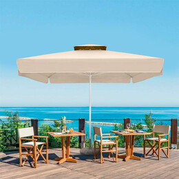 Ομπρέλα Επαγγελματική Juno Megapap Τηλεσκοπική Αλουμινίου Χρώμα Εκρού 3x3m.