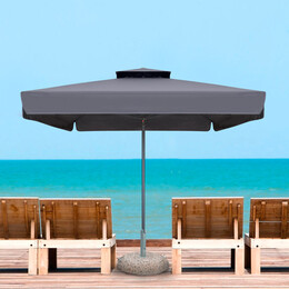 Ομπρέλα Επαγγελματική Juno Megapap Τηλεσκοπική Αλουμινίου Χρώμα Ανθρακί 3,5x3,5m.