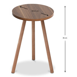 Βοηθητικό Τραπεζάκι Roma Megapap από Μελαμίνη Χρώμα Καρυδί 33,5x33,5x46εκ.