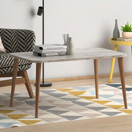 Τραπεζάκι Σαλονιού Soul Megapap από Μελαμίνη Χρώμα Μπεζ εφέ Μαρμάρου 90x55x41εκ.