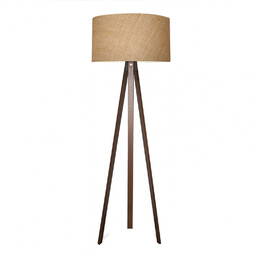 Φωτιστικό Δαπέδου Rosling Megapap Mdf/ύφασμα pvc Χρώμα Καρυδί/φυσικό 38x38x140εκ.
