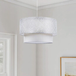 Φωτιστικό Οροφής Barnhart Megapap Υφασμάτινο Μονόφωτο Χρώμα Λευκό 30x30x70εκ.