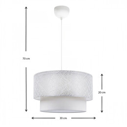 Φωτιστικό Οροφής Barnhart Megapap Υφασμάτινο Μονόφωτο Χρώμα Λευκό 30x30x70εκ.