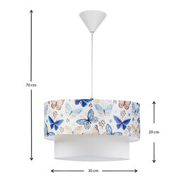 Φωτιστικό Οροφής Goofy Megapap Υφασμάτινο Μονόφωτο με Χαριτωμένες Πεταλούδες 30x20x70εκ.