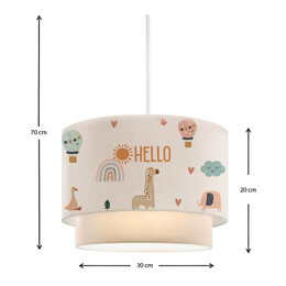 Φωτιστικό Οροφής Goofy Megapap Υφασμάτινο Μονόφωτο με Χαριτωμένα Ζωάκια 30x20x70εκ.