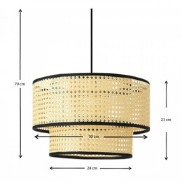 Φωτιστικό Οροφής Idaho Megapap e27 από Ρατάν Μονόφωτο Χρώμα Φυσικό Φ30x90εκ.