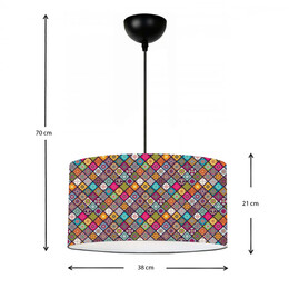 Φωτιστικό Οροφής Alamea Megapap e27 Υφασμάτινο Μονόφωτο Πολύχρωμο Victorian Φ38x70εκ.