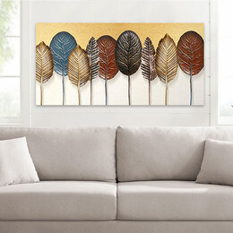 Πίνακας σε Καμβά "autumn Leaves" Megapap Ψηφιακής Εκτύπωσης 140x70x3εκ.
