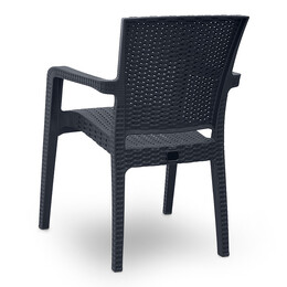 Πολυθρόνα Πολυπροπυλενίου Clio Megapap Recycled Χρώμα Ανθρακί 57x55x86εκ.