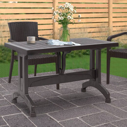 Τραπέζι Πολυπροπυλενίου Callan Megapap Χρώμα Καφέ 120x70x73εκ.