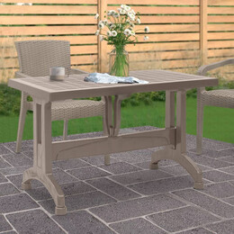 Τραπέζι Πολυπροπυλενίου Callan Megapap Χρώμα Cappuccino 120x70x73εκ.