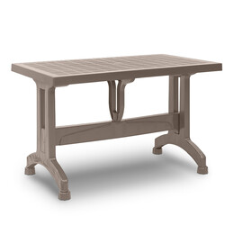 Τραπέζι Πολυπροπυλενίου Callan Megapap Χρώμα Cappuccino 140x80x73εκ.