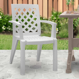 Πολυθρόνα Πολυπροπυλενίου Kira Megapap Χρώμα Λευκό 58x52x87εκ.