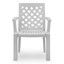 Πολυθρόνα Πολυπροπυλενίου Kira Megapap Χρώμα Λευκό 58x52x87εκ.