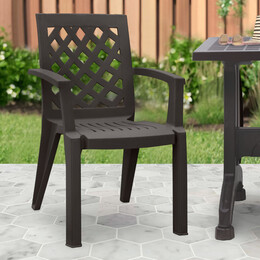 Πολυθρόνα Πολυπροπυλενίου Kira Megapap Χρώμα Καφέ 58x52x87εκ.