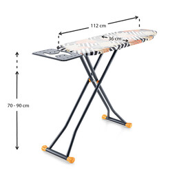 Σιδερώστρα Ρούχων House Plus ib-1005 Perilla Μεταλλική Χρώμα Ανθρακί 112x36x90εκ.