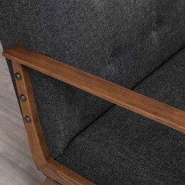 Πολυθρόνα Kemer Megapap Υφασμάτινη Χρώμα Ανθρακί 67x76x78εκ.