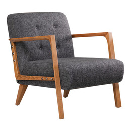 Πολυθρόνα Kemer Megapap Υφασμάτινη Χρώμα Ανθρακί 67x76x78εκ.