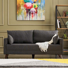 Καναπές Bella Megapap Διθέσιος Υφασμάτινος Χρώμα Ανθρακί 177x81x85εκ.