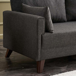 Καναπές Bella Megapap Διθέσιος Υφασμάτινος Χρώμα Ανθρακί 177x81x85εκ.