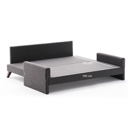 Καναπές - Κρεβάτι Bella Megapap Τριθέσιος Υφασμάτινος Χρώμα Ανθρακί 208x81x85εκ.