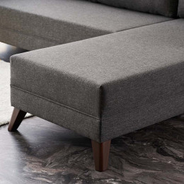 Γωνιακός Καναπές Bella Megapap Δεξιά Γωνία Υφασμάτινος Χρώμα Ανθρακί 275x165x85εκ.