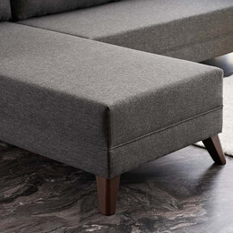 Γωνιακός Καναπές Bella Megapap Αριστερή Γωνία Υφασμάτινος Χρώμα Ανθρακί 275x165x85εκ.