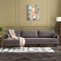 Γωνιακός Καναπές Bella Megapap Αριστερή Γωνία Υφασμάτινος Χρώμα Καφέ 275x165x85εκ.