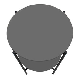 Βοηθητικό Τραπεζάκι Argento Megapap Μεταλλικό - Μελαμίνης Χρώμα Ανθρακί 43x43x60εκ.