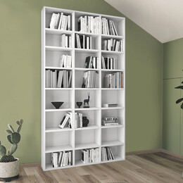 Βιβλιοθήκη Μελαμίνης Fyodor Megapap Χρώμα Λευκό 102x16x178εκ.