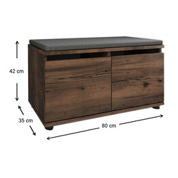 Παπουτσοθήκη Μελαμίνης Twain Megapap 8 Ζευγών Χρώμα Καπνιστή Καρυδιά 80x35x42εκ.