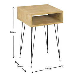 Κομοδίνο Μελαμίνης Scott Megapap Χρώμα Sapphire oak 40x30x60εκ.