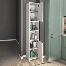 Έπιπλο Κουζίνας - Μπάνιου Hobbes Megapap από Μελαμίνη Χρώμα Λευκό 35x30x180εκ.