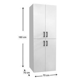 Ντουλάπα Μπάνιου - Έπιπλο Πλυντηρίου Millay Megapap από Μελαμίνη Χρώμα Λευκό 70x70x180εκ.