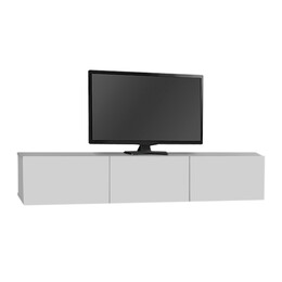 Έπιπλο Τηλεόρασης Επιτοίχιο Damla Megapap από Μελαμίνη με led Χρώμα Λευκό 180x29,5x29,5εκ.