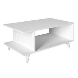 Τραπεζάκι Σαλονιού Titus Megapap από Μελαμίνη Χρώμα Λευκό 100x60x45εκ.