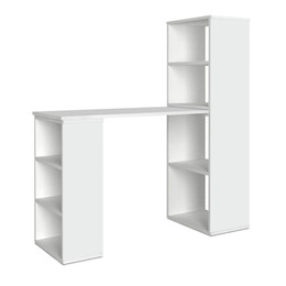 Γραφείο Εργασίας Πολυμορφικό Last Megapap από Μελαμίνη Χρώμα Λευκό 119x44,7x123εκ.