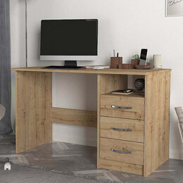 Γραφείο Εργασίας Eldoris Megapap από Μελαμίνη Χρώμα Sapphire oak 120x60x75εκ.