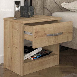 Κομοδίνο Μελαμίνης Lube Megapap Χρώμα Sapphire oak 40x28,2x40εκ.