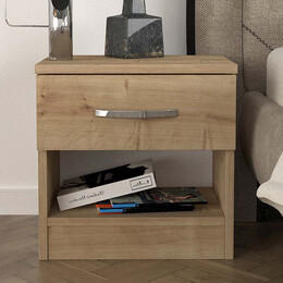 Κομοδίνο Μελαμίνης Lube Megapap Χρώμα Sapphire oak 40x28,2x40εκ.