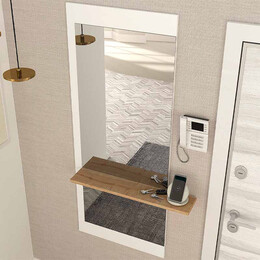 Καθρέπτης Τοίχου Piyar Μegapap από Μελαμίνη Χρώμα Λευκό 60x14,6x150εκ.