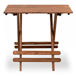 Σετ Τραπεζαρία Κήπου Queen Megapap Ξύλινη Τραπέζι 80x60εκ. - Πολυθρόνα Σκηνοθέτη Καρυδί - Εκρού Πανί S_gp045-0004,1+gp045-0001,1x4