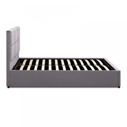 Κρεβάτι Kingston Megapap Βελούδινο Χρώμα Γκρι 150x200εκ.