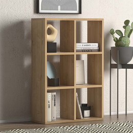 Βιβλιοθήκη Cube Megapap από Μελαμίνη Χρώμα oak 73,5x34x109εκ.