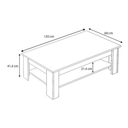 Τραπεζάκι Σαλονιού Spello Megapap Μελαμίνης Χρώμα Φυσικό Οξιάς 120x60x41,4εκ.