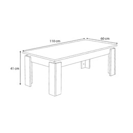 Τραπεζάκι Σαλονιού Seda Megapap Μελαμίνης Χρώμα Φυσικό Οξιάς 110x60x41εκ.