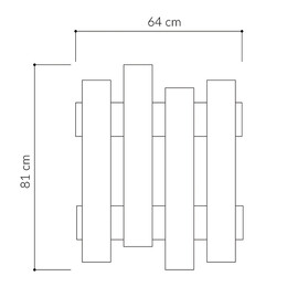 Κρεμάστρα Τοίχου Wave Megapap από Μελαμίνη Χρώμα Ανθρακί 64x4x81εκ.