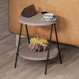 Τραπεζάκι Βοηθητικό Essel Megapap Μελαμίνης Χρώμα Ανοιχτή Μόκα 35x35x42εκ.